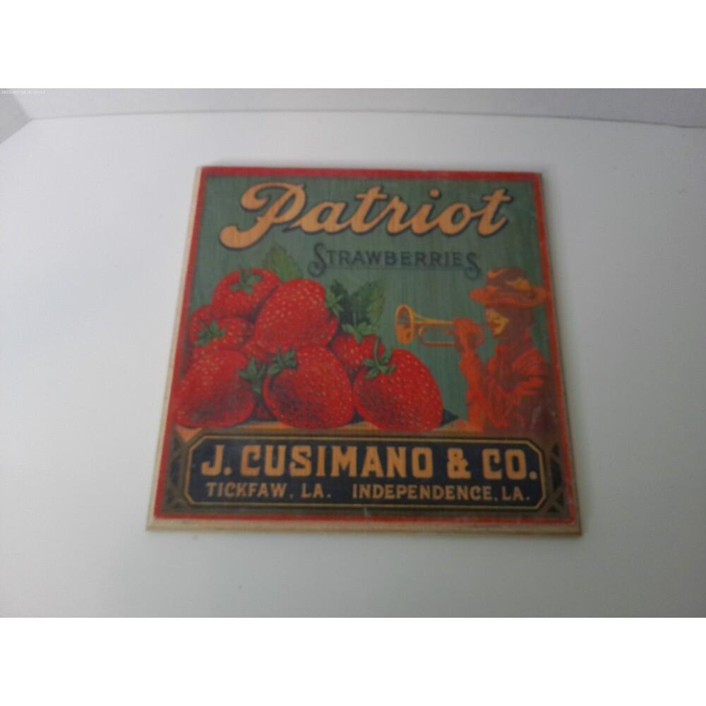 Vintage Fruit Crate Label Patriot Strawberries